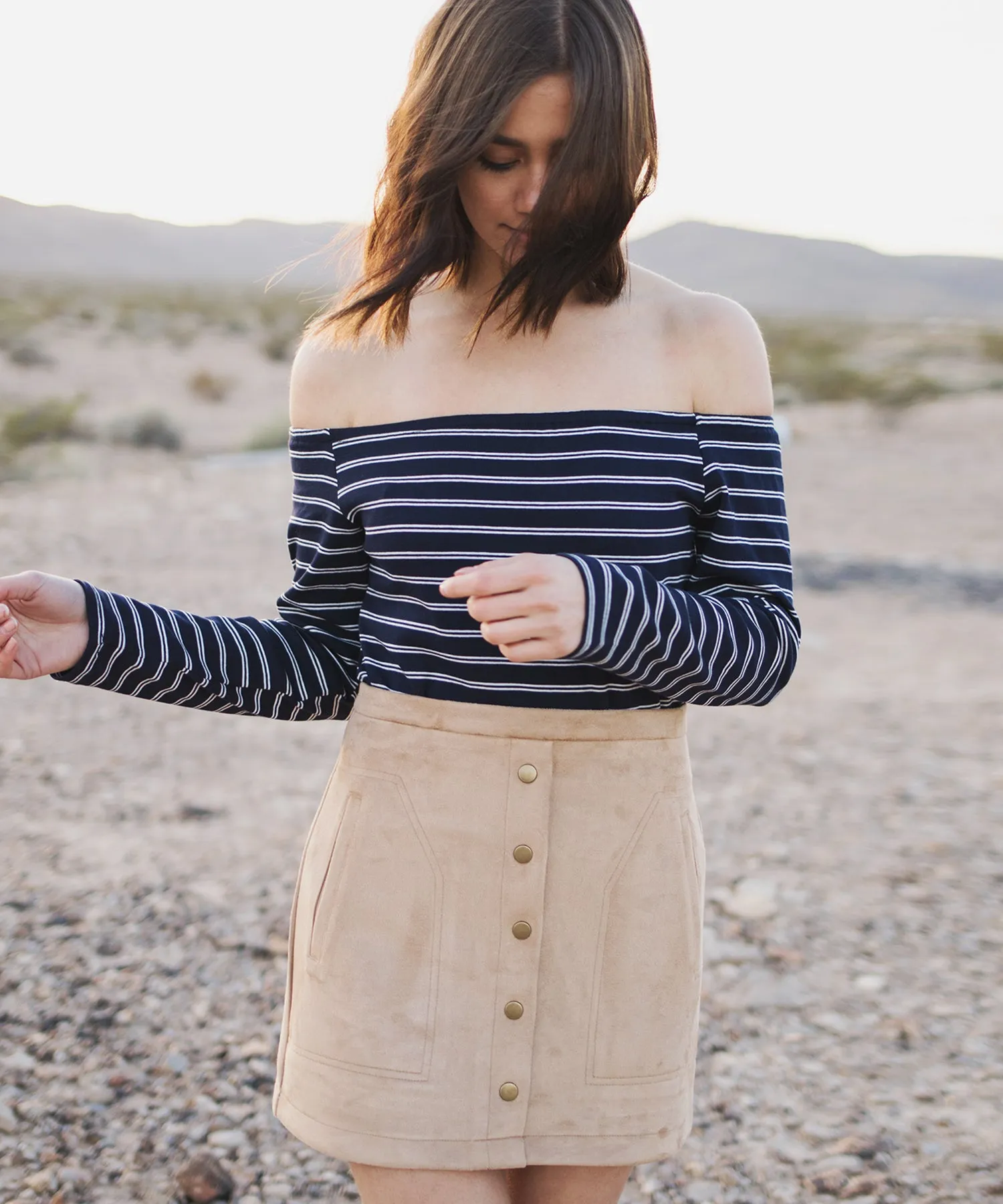 Ronan Off Shoulder Striped Top
