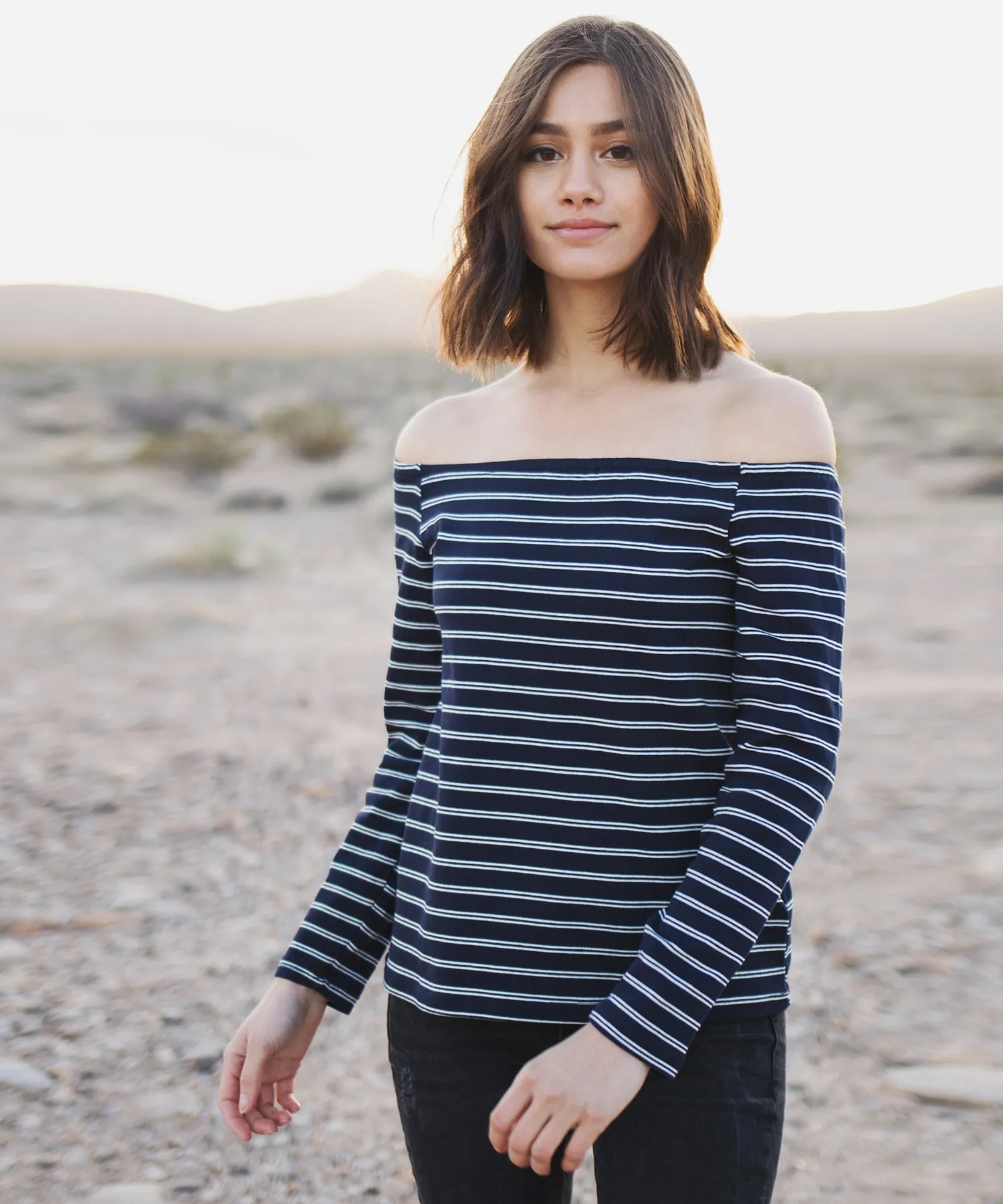 Ronan Off Shoulder Striped Top