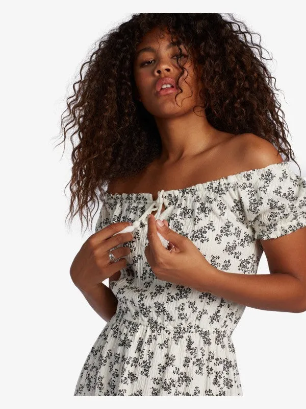 Roxy Womens After The Beach Off-The-Shoulder Dress