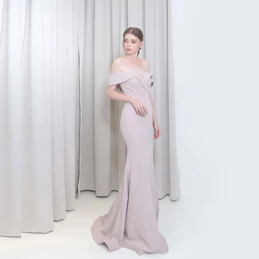 Sexy Long Mermaid Prom Dress Off the Shoulder Knitting Women Party Gown OKW72