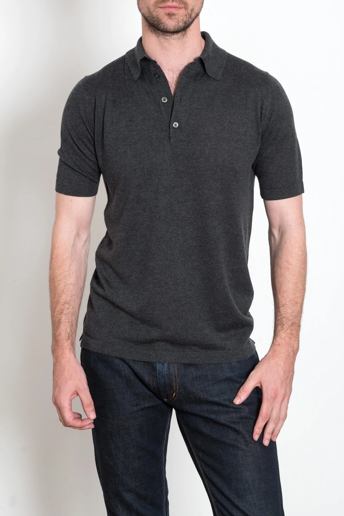 Short Sleeve Polo - Charcoal Grey