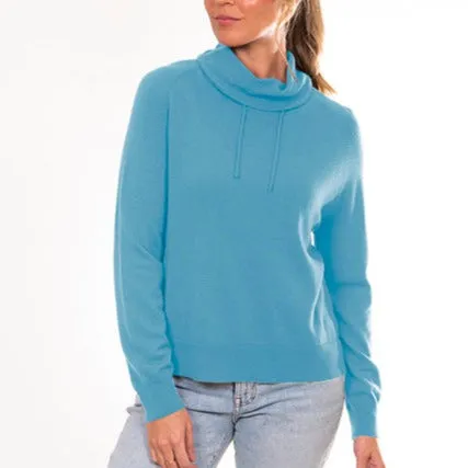 Snood Neck Pullover - Frosted Blue