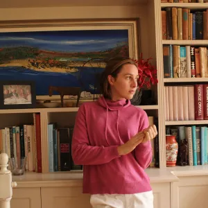 Snood Neck Pullover - Pink Rose