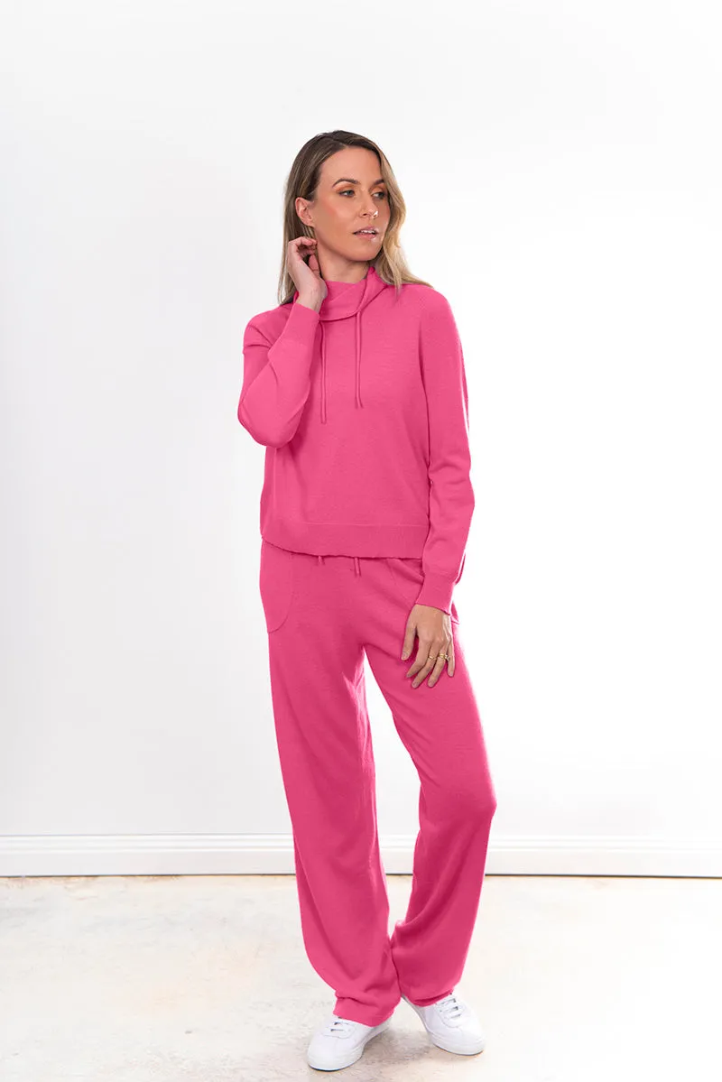 Snood Neck Pullover - Pink Rose