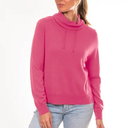 Snood Neck Pullover - Pink Rose