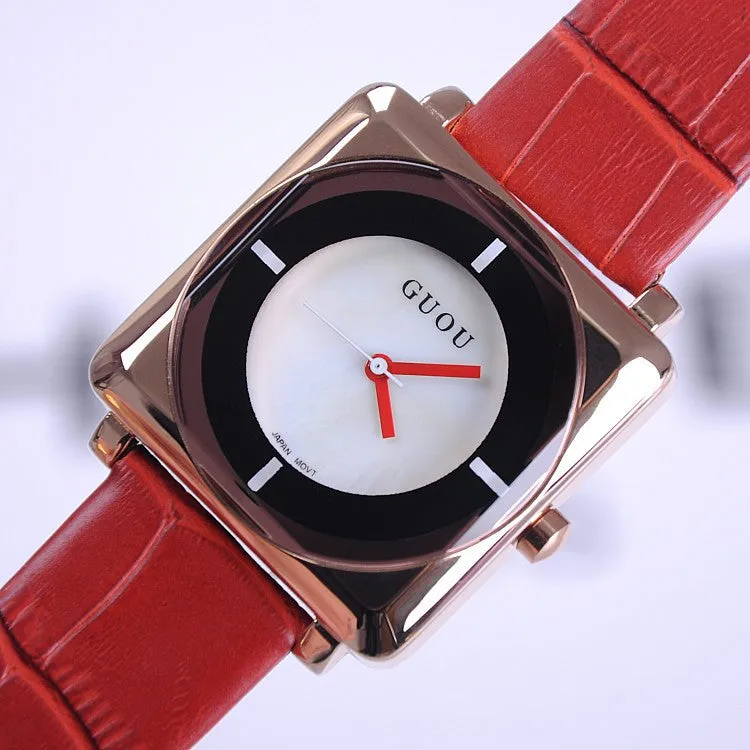 Square Pattern Durable Women's Watch