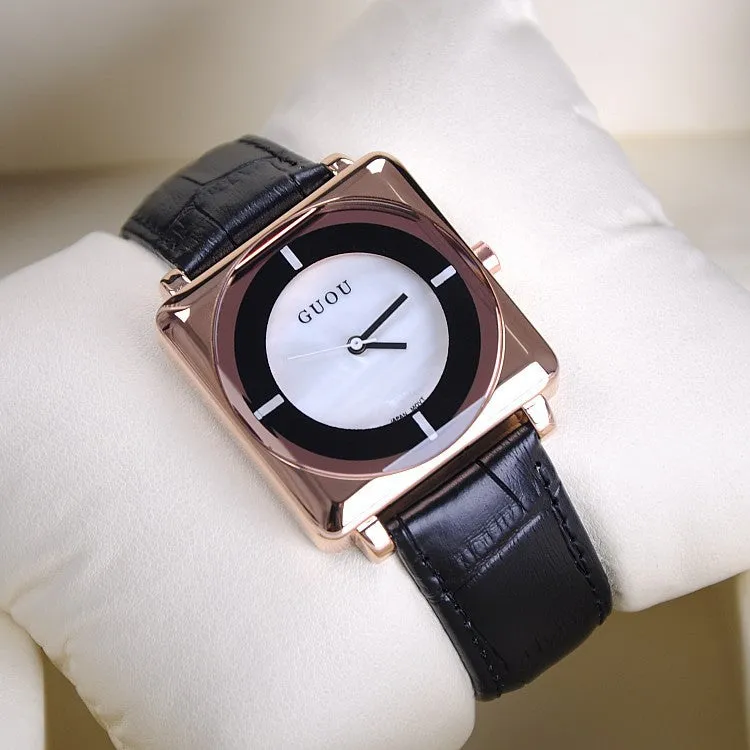 Square Pattern Durable Women's Watch