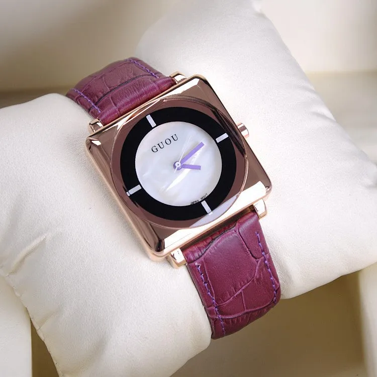 Square Pattern Durable Women's Watch