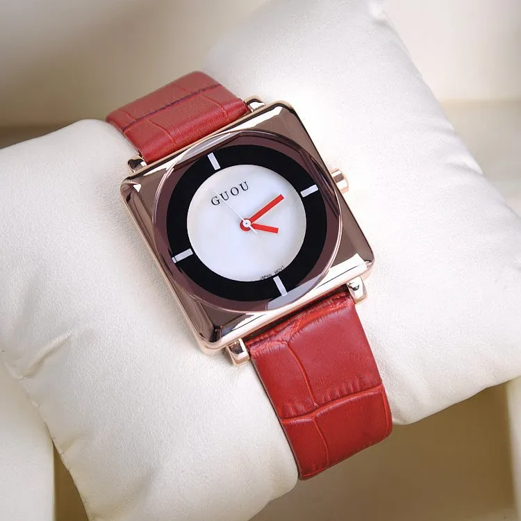 Square Pattern Durable Women's Watch