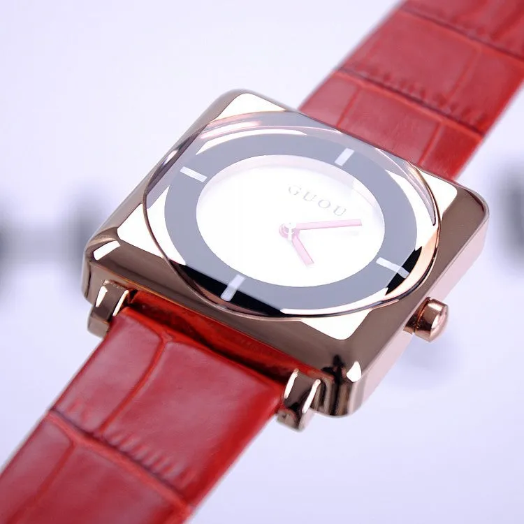 Square Pattern Durable Women's Watch