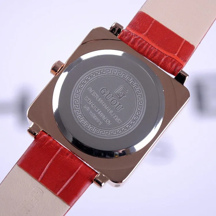 Square Pattern Durable Women's Watch