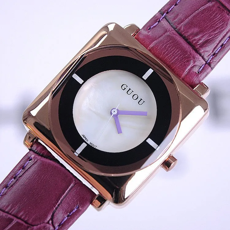 Square Pattern Durable Women's Watch