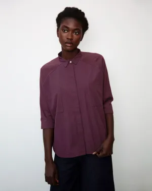Stephanie Organic Cotton Shirt In Plum