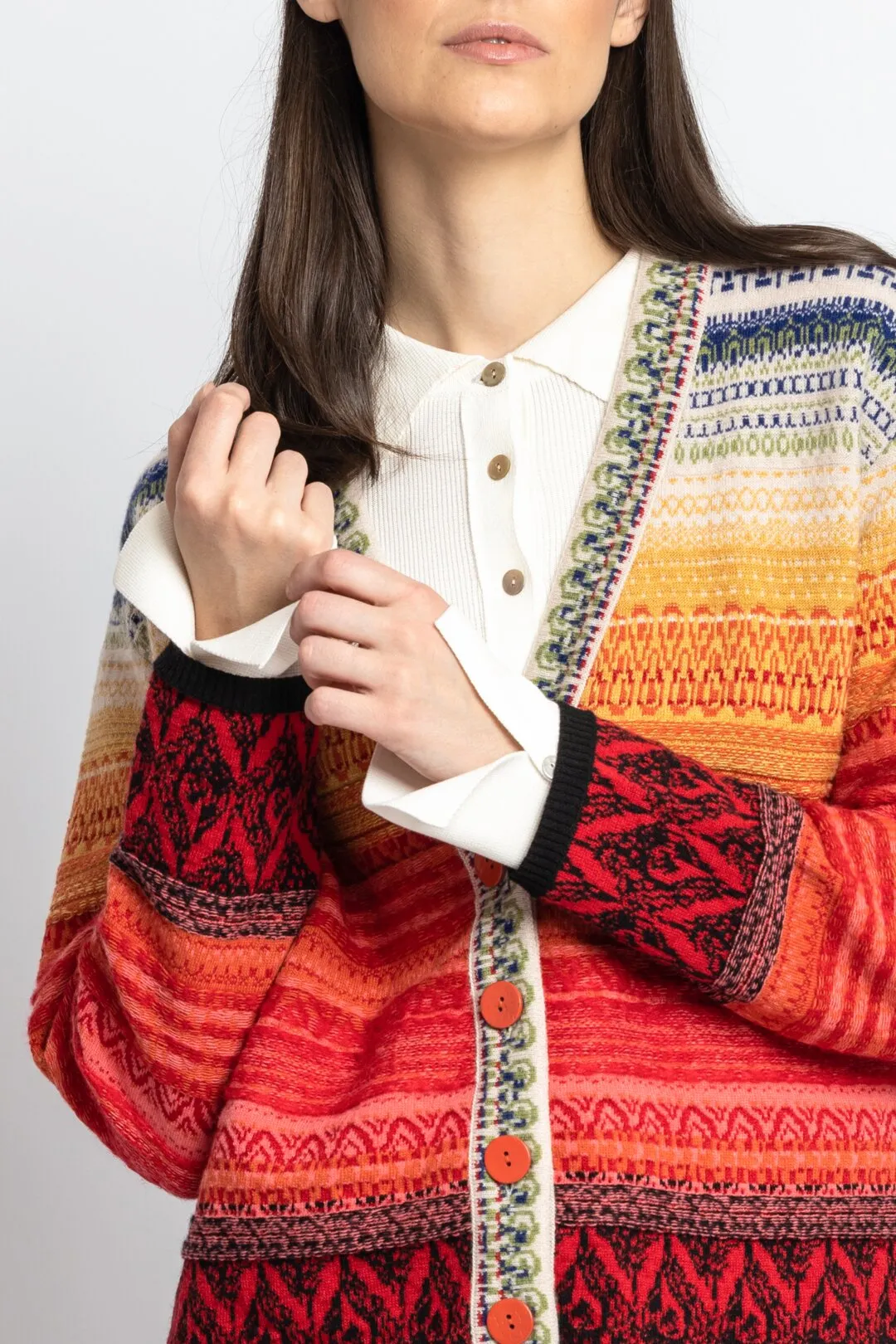 Striped Cardigan - Red