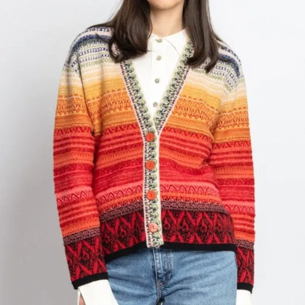 Striped Cardigan - Red