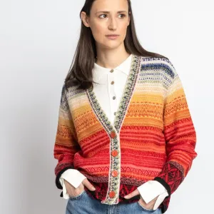Striped Cardigan - Red