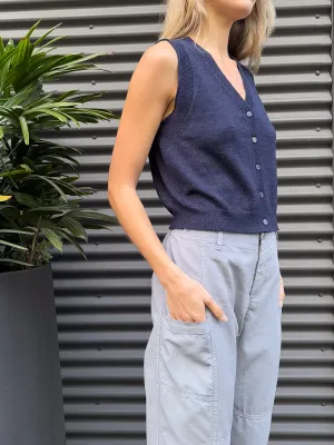 Tally Vest in Dulce Knitwear - Navy