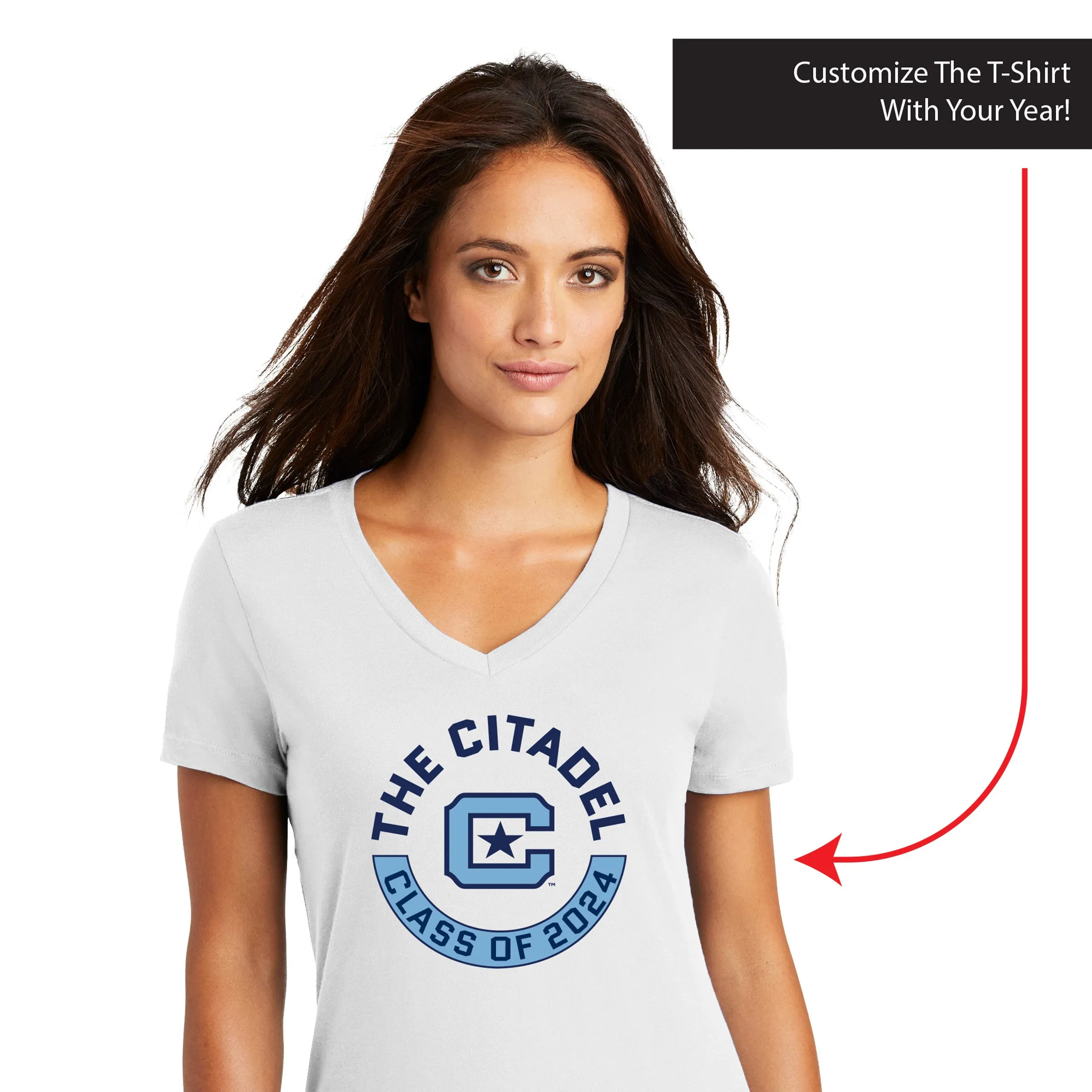 The Citadel, Customizable (Your Year) T-Shirt, Women’s V-Neck T-Shirt