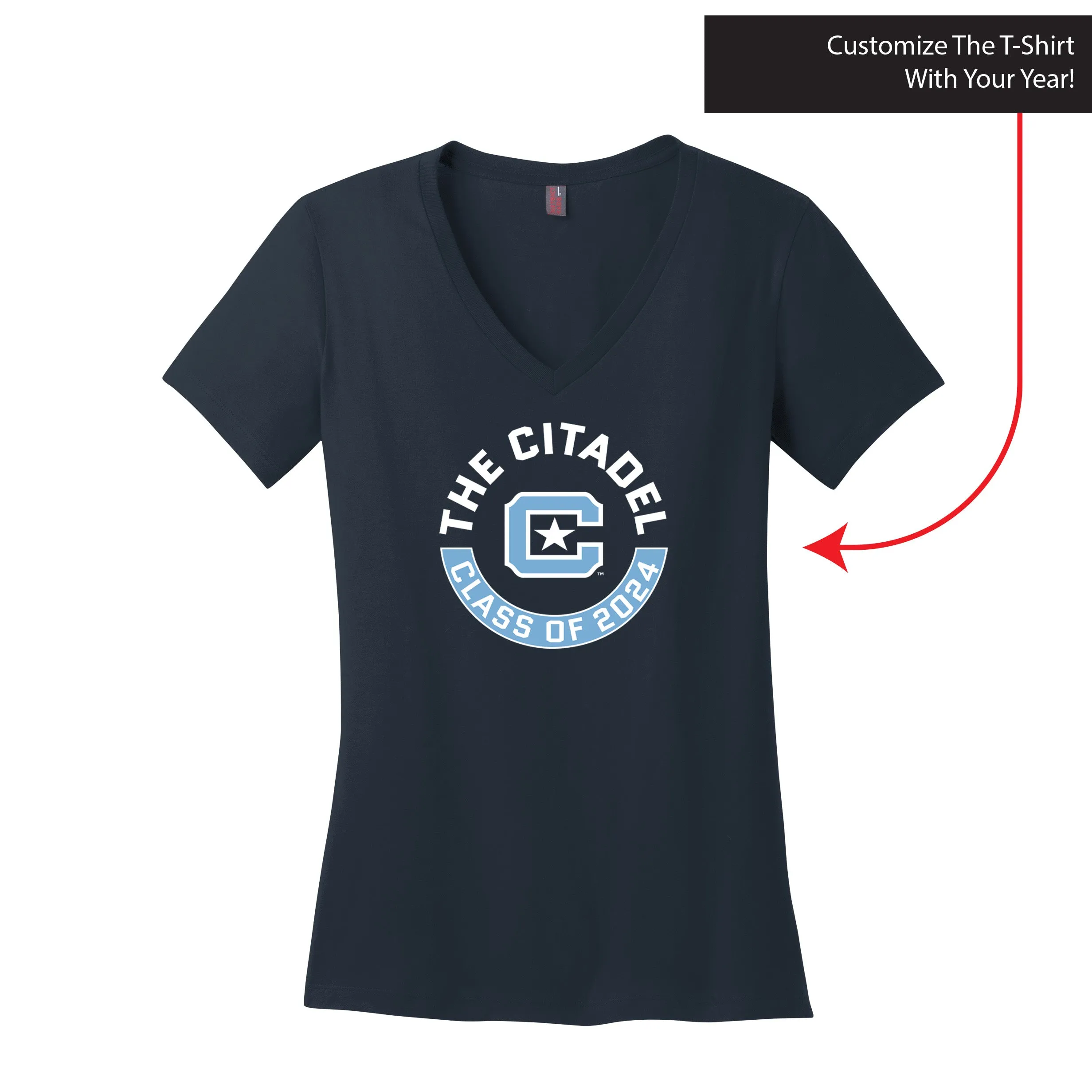 The Citadel, Customizable (Your Year) T-Shirt, Women’s V-Neck T-Shirt