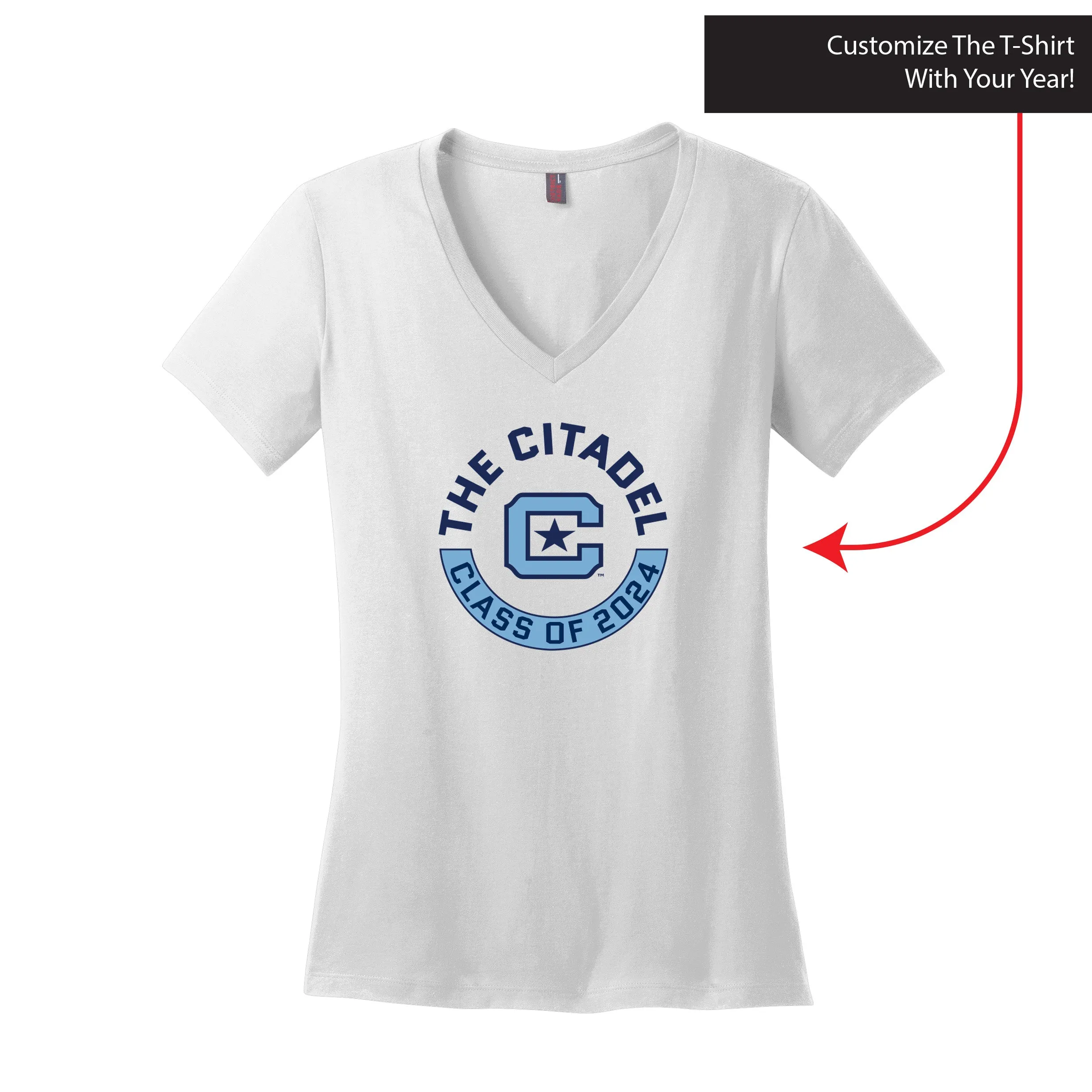 The Citadel, Customizable (Your Year) T-Shirt, Women’s V-Neck T-Shirt