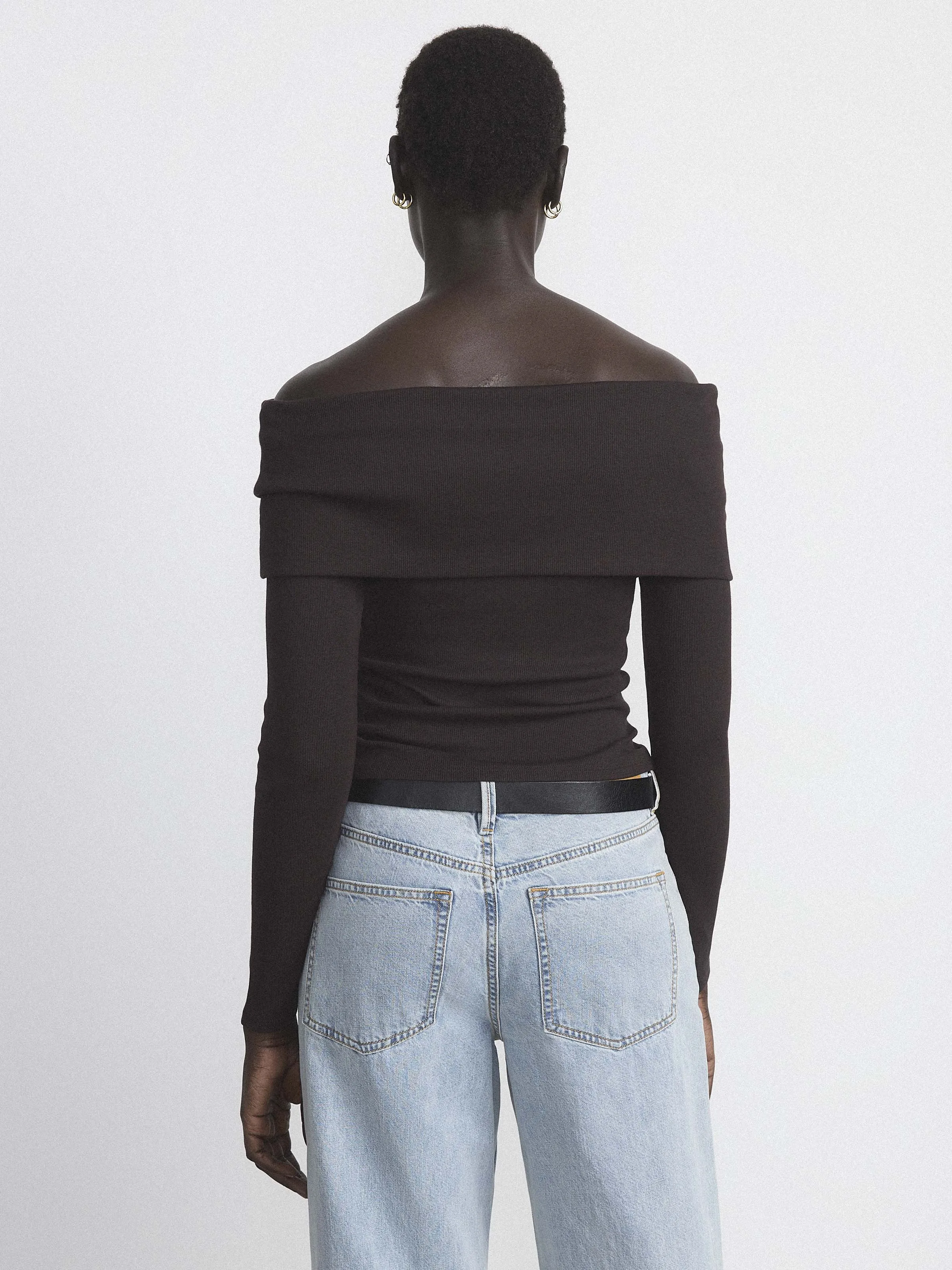 The Off Shoulder Top in Espresso