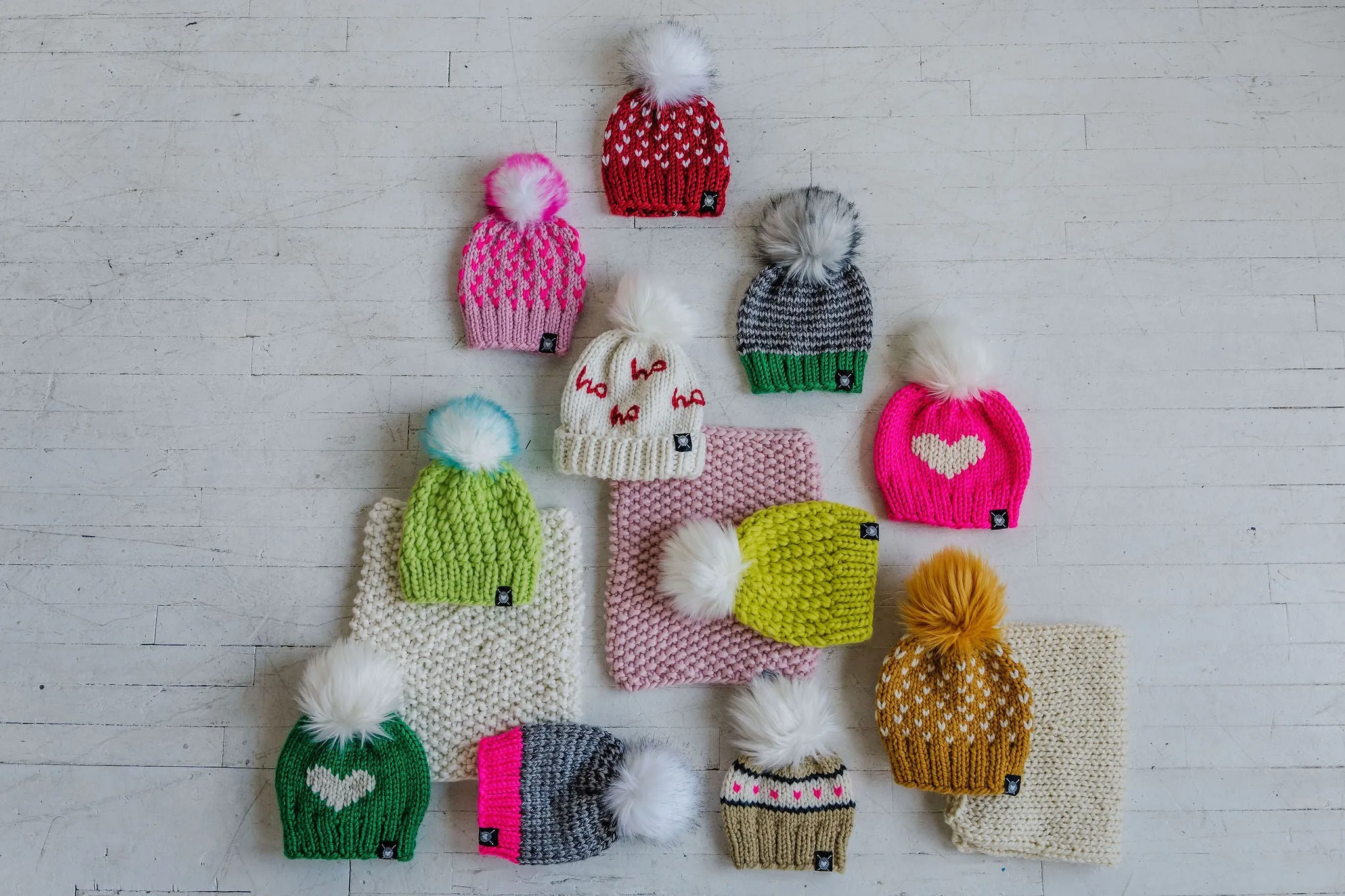 Tiny Hearts Faux Fur Pom-Pom Beanie in XOXO