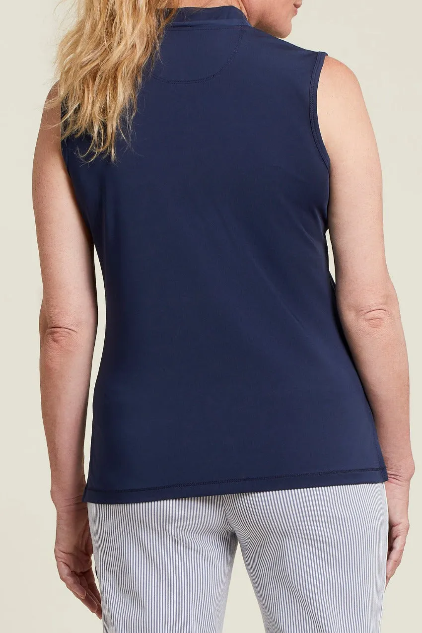 Tribal Sleeveless Top With Zipper At Front