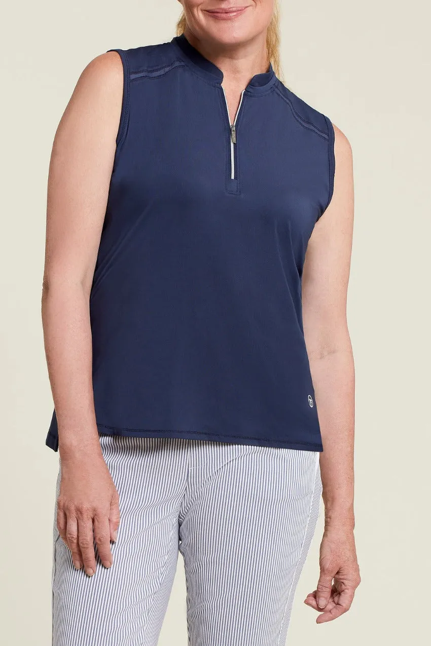 Tribal Sleeveless Top With Zipper At Front
