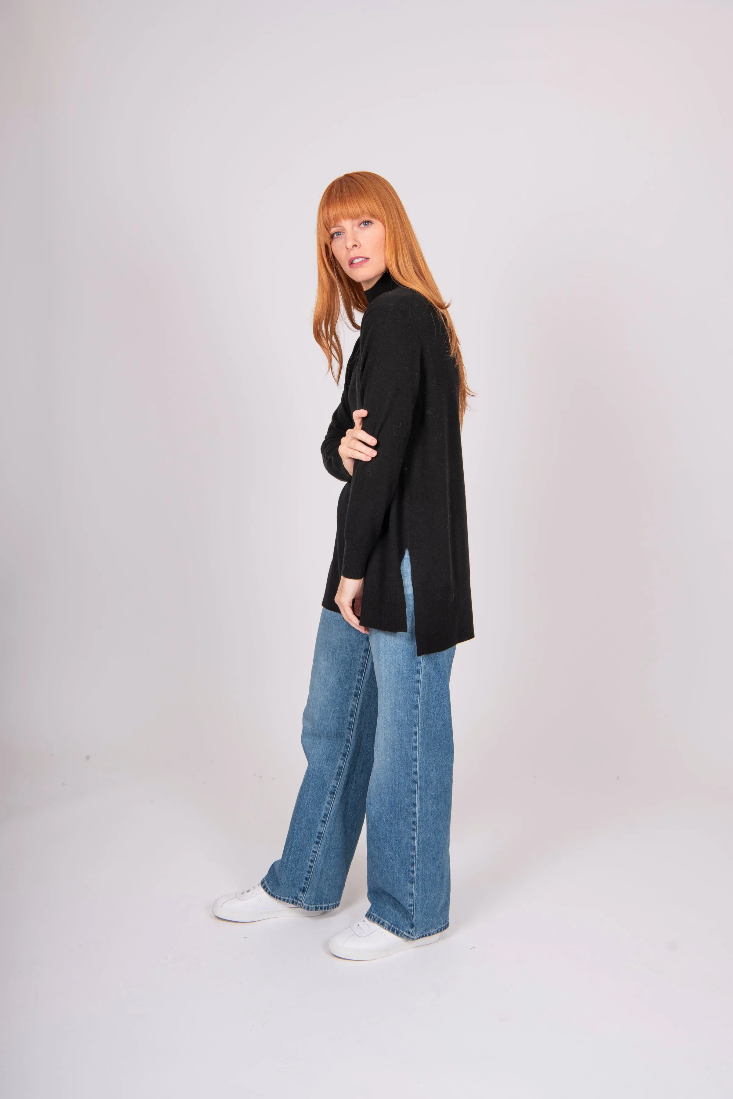 Turtle Neck Tunic - Black