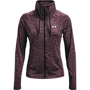Under Armour Women's Tech Twist Full Zip T-Shirt , Ash Plum (554)/Metallic Silver , Small
