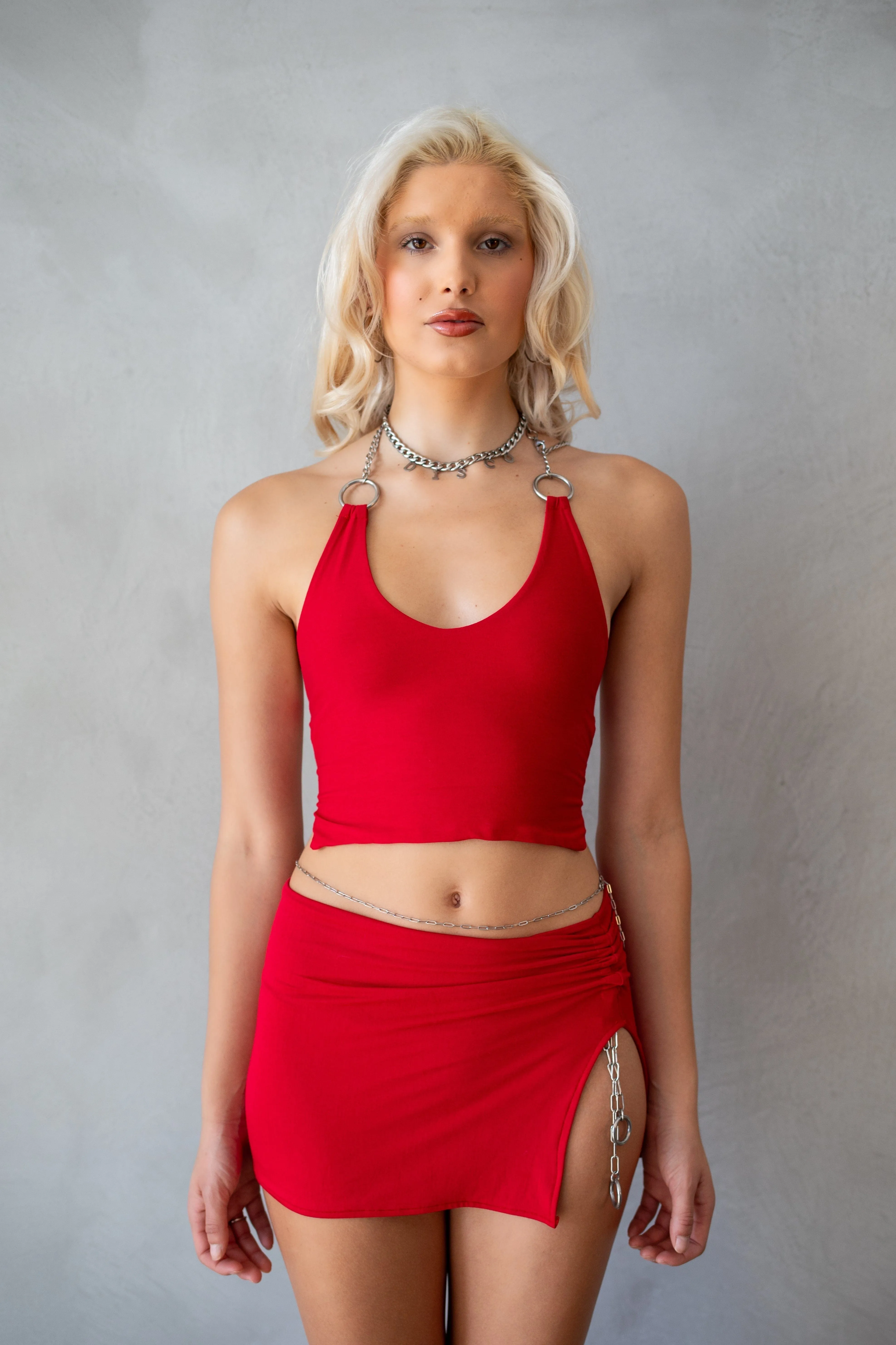 Untamed bamboo scarlet halter top