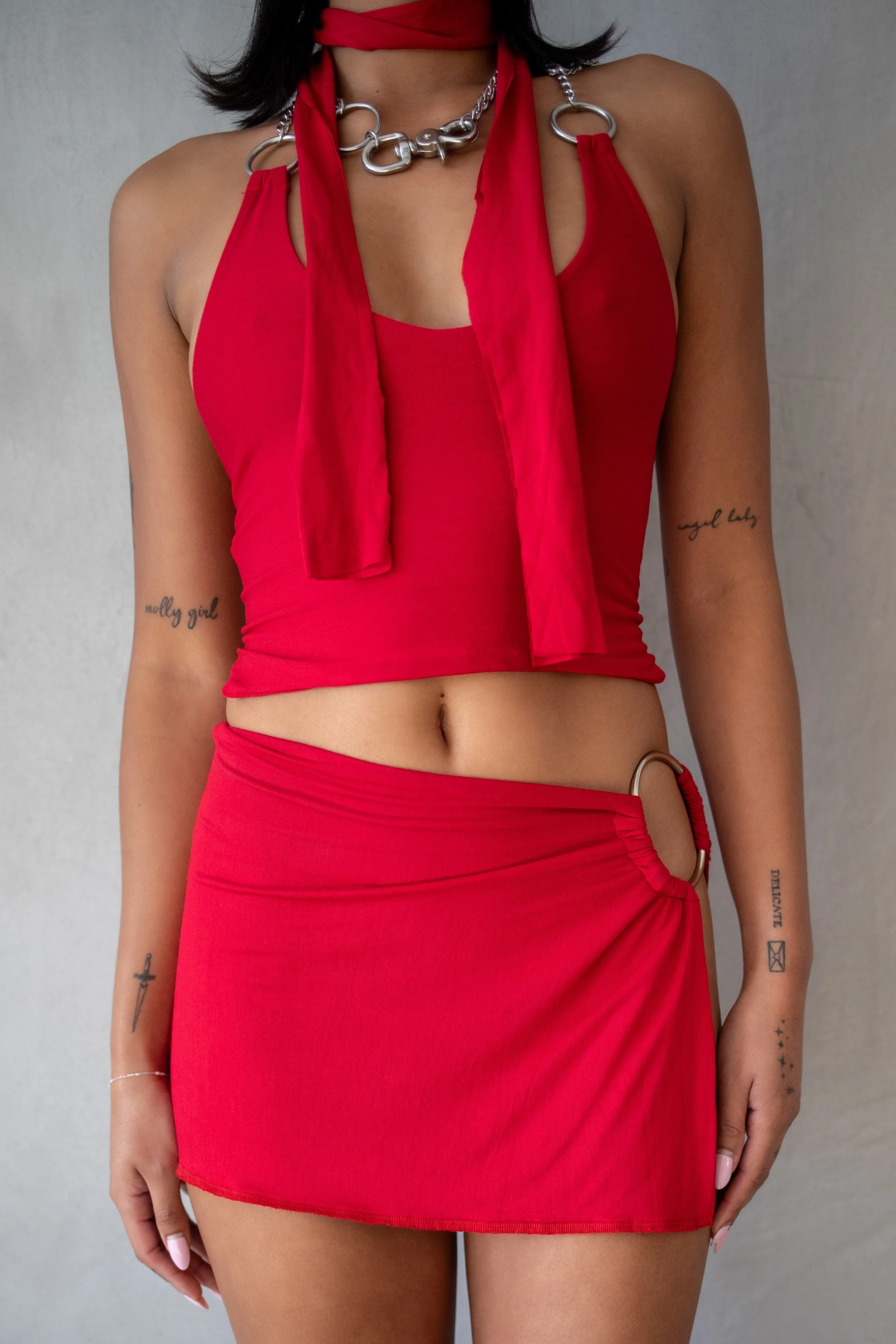 Untamed bamboo scarlet halter top