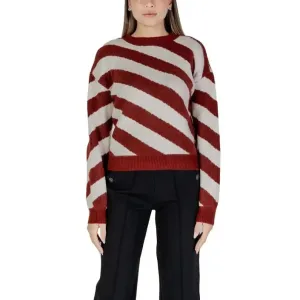 Vero Moda Bordeaux Striped Knit Sweater for Women