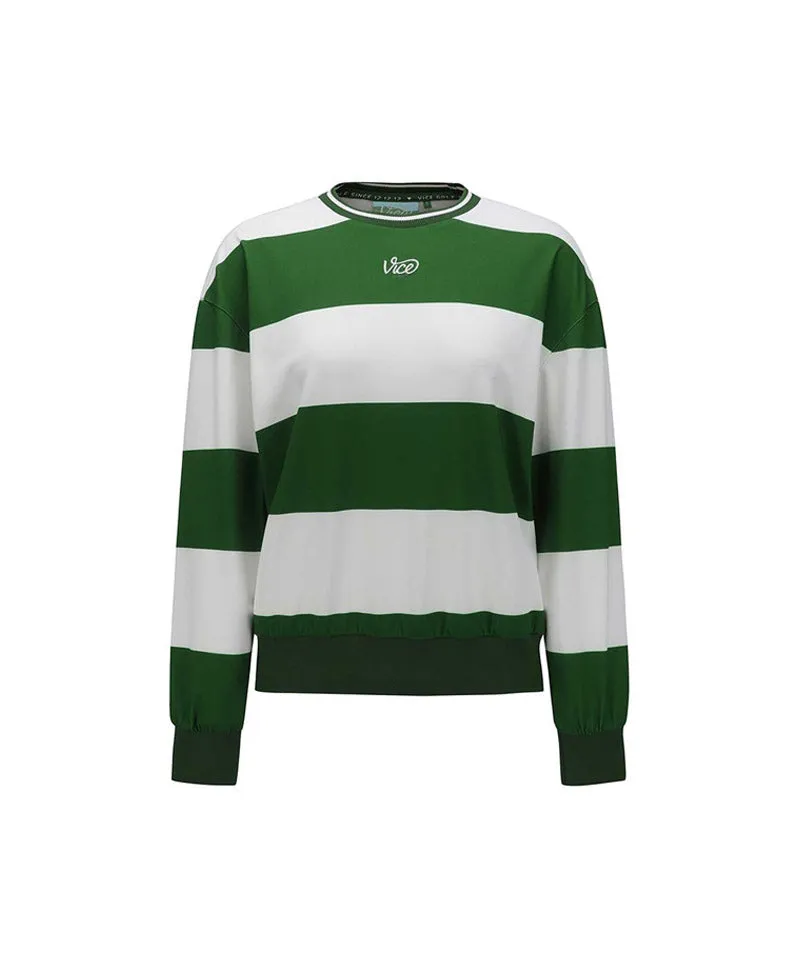 Vice Golf Atelier Women's  Stripped Long Sleeve T-Shirts - Green