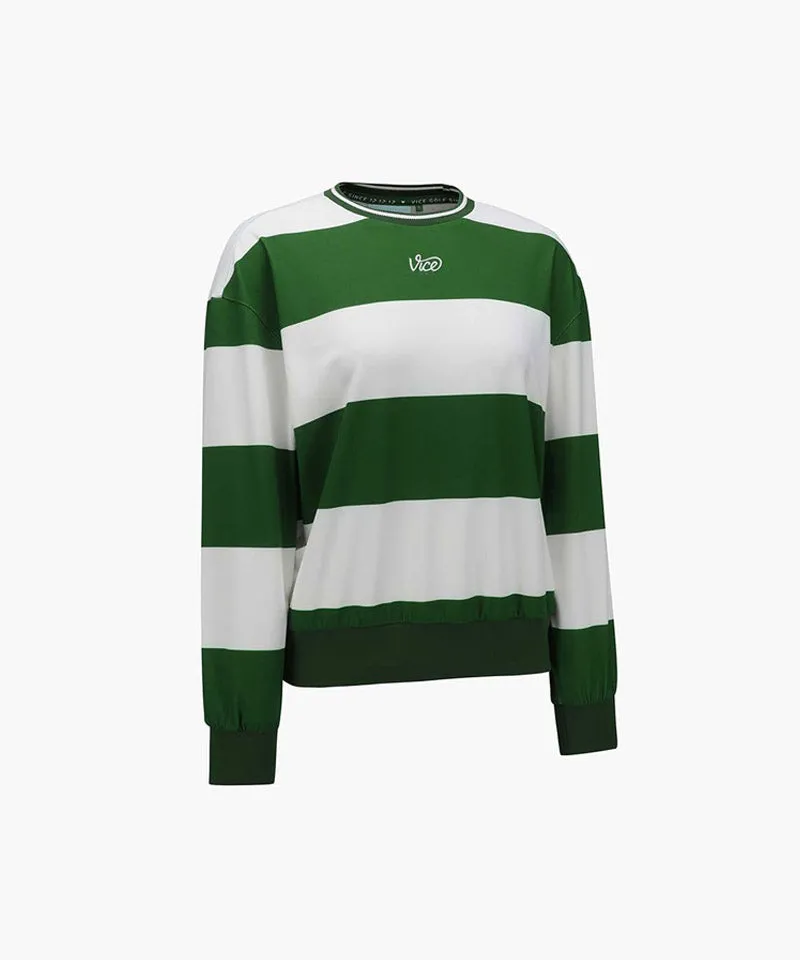 Vice Golf Atelier Women's  Stripped Long Sleeve T-Shirts - Green