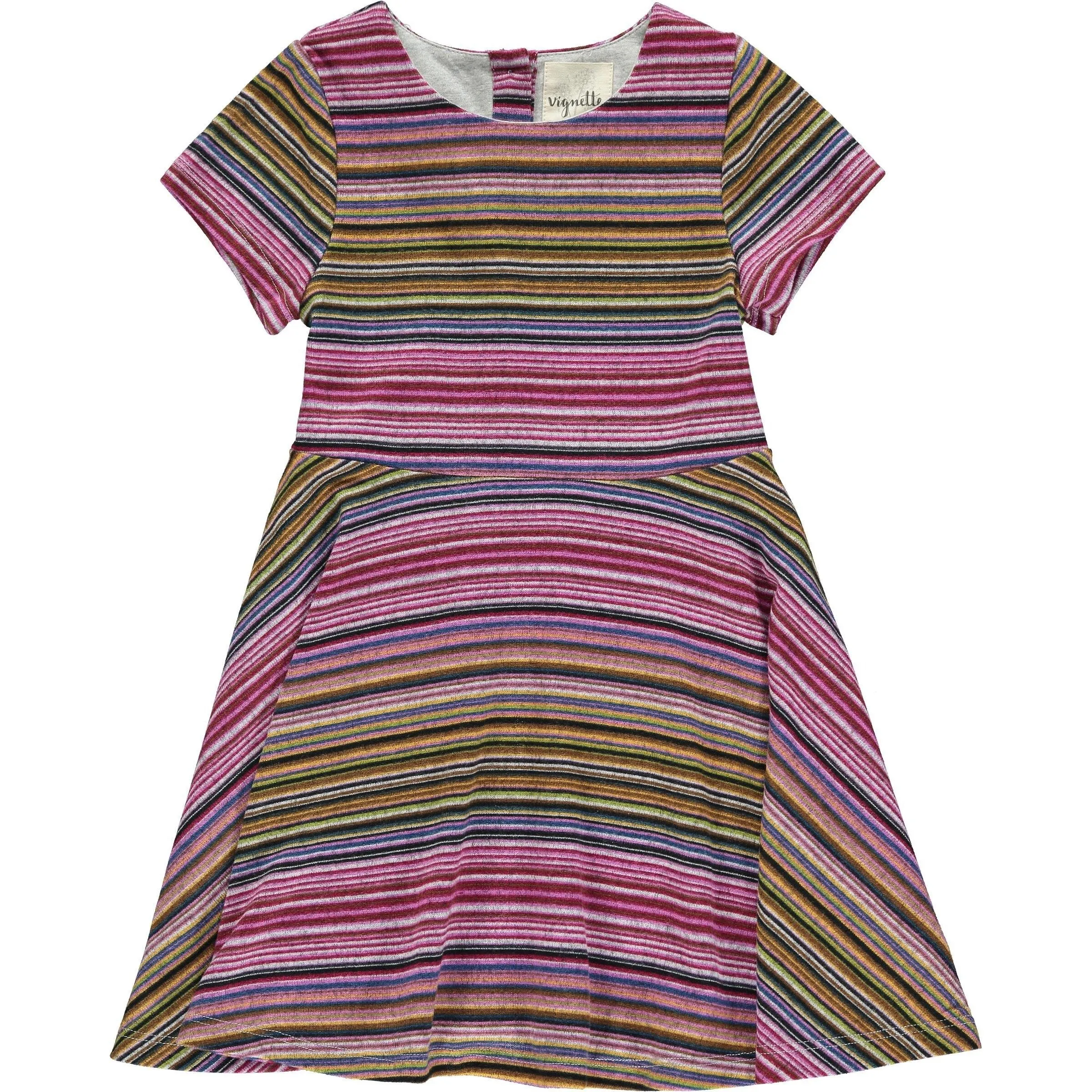 Vignette Women's Kristin Dress - Plum Multi-Stripe