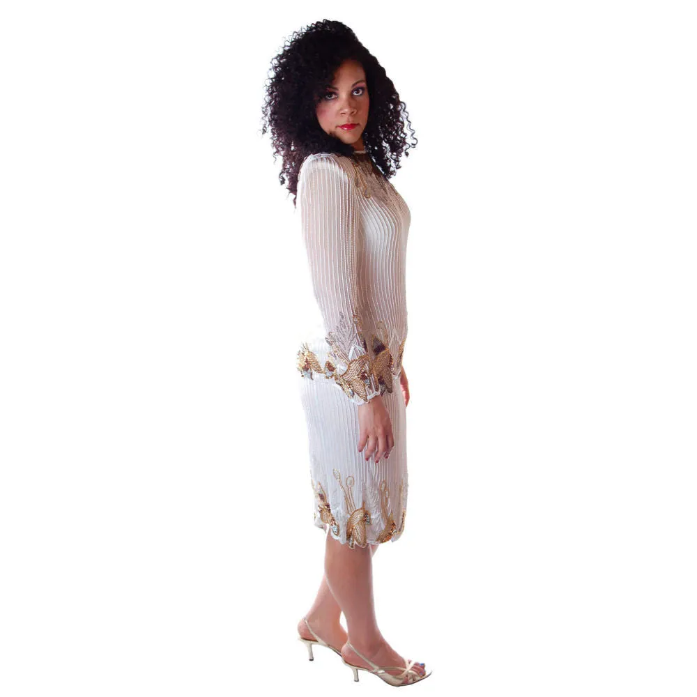Vintage Beaded Skirt/Top Crystal Evening Wear 1980 Glam Medium