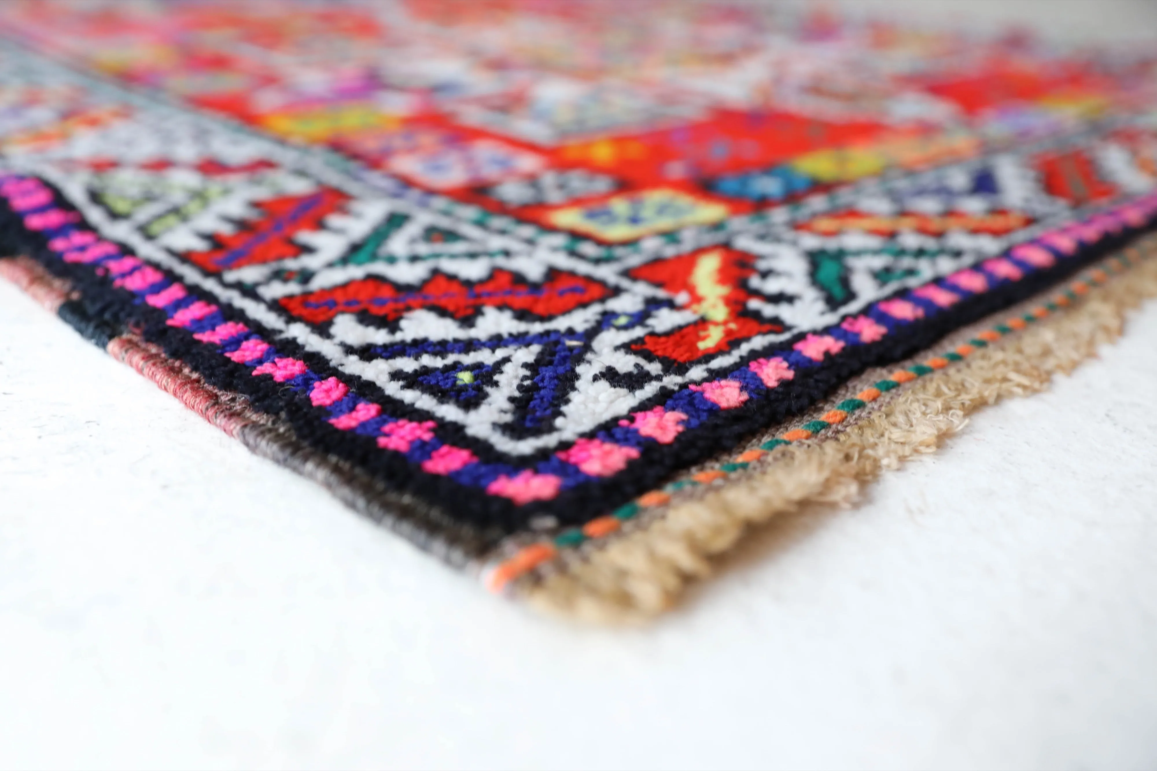 Vintage Kurdish Herki Runner Rug 2'10"x12'2"