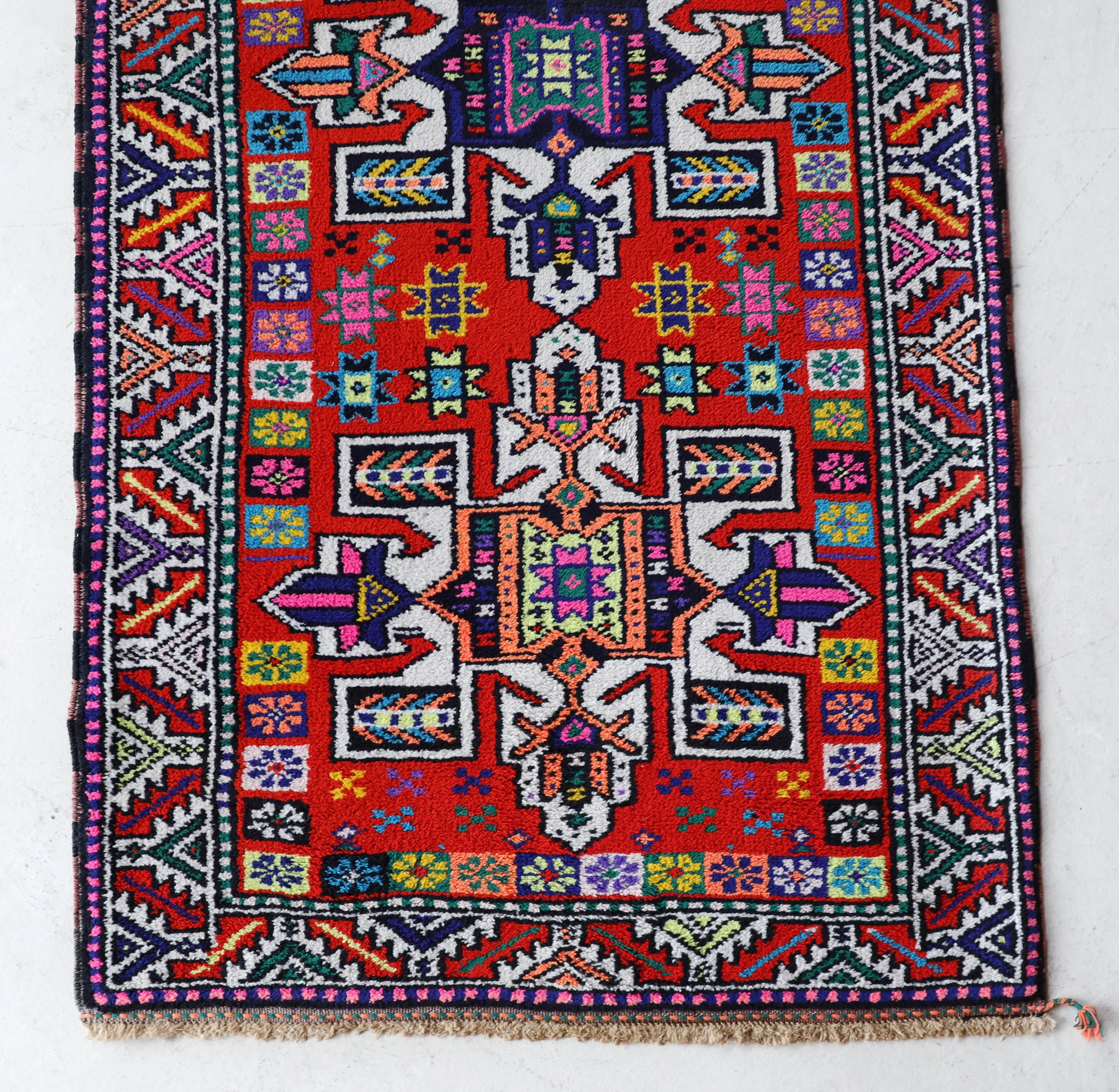 Vintage Kurdish Herki Runner Rug 2'10"x12'2"