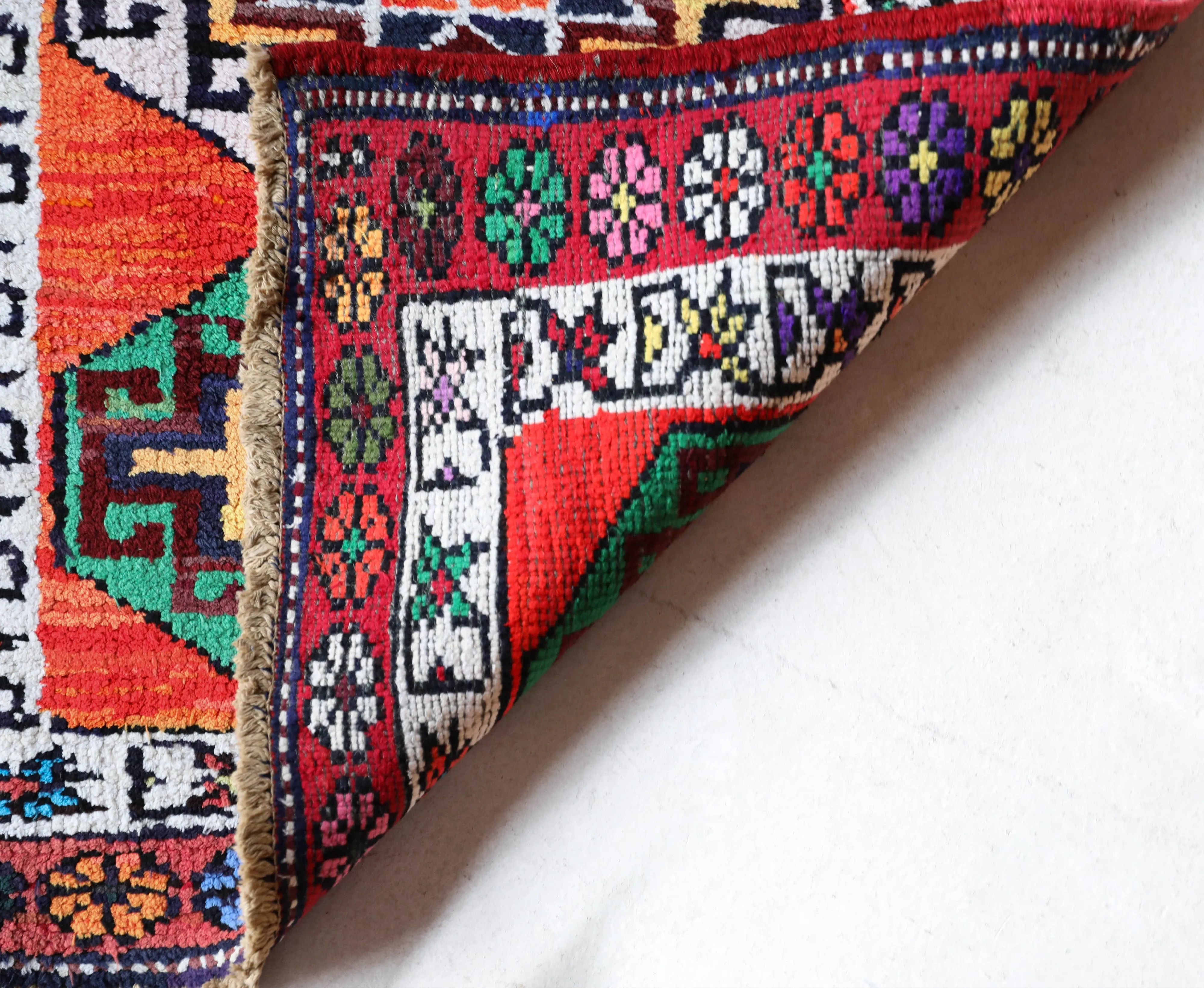 Vintage Kurdish Herki Runner Rug 2'9"x13'