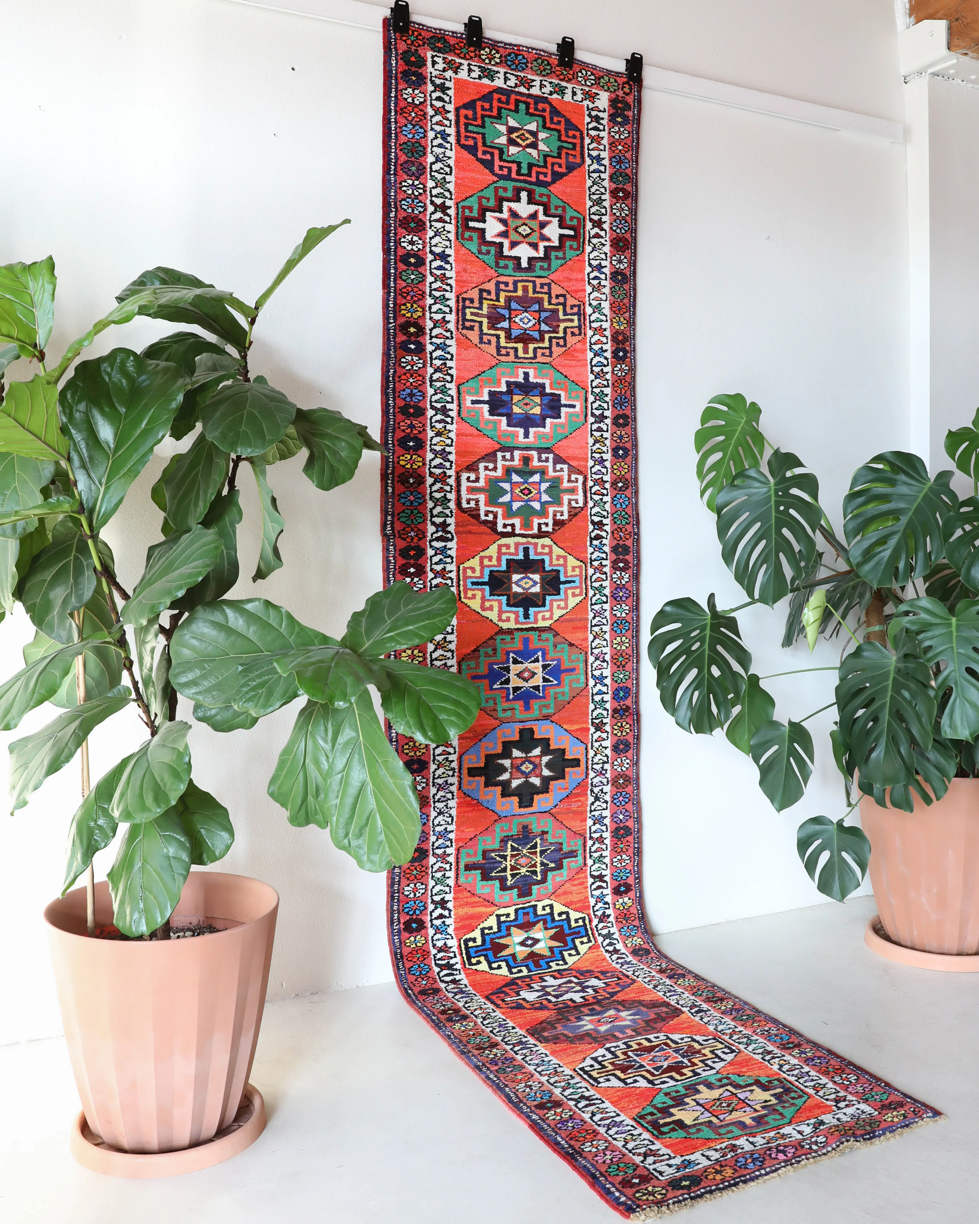 Vintage Kurdish Herki Runner Rug 2'9"x13'