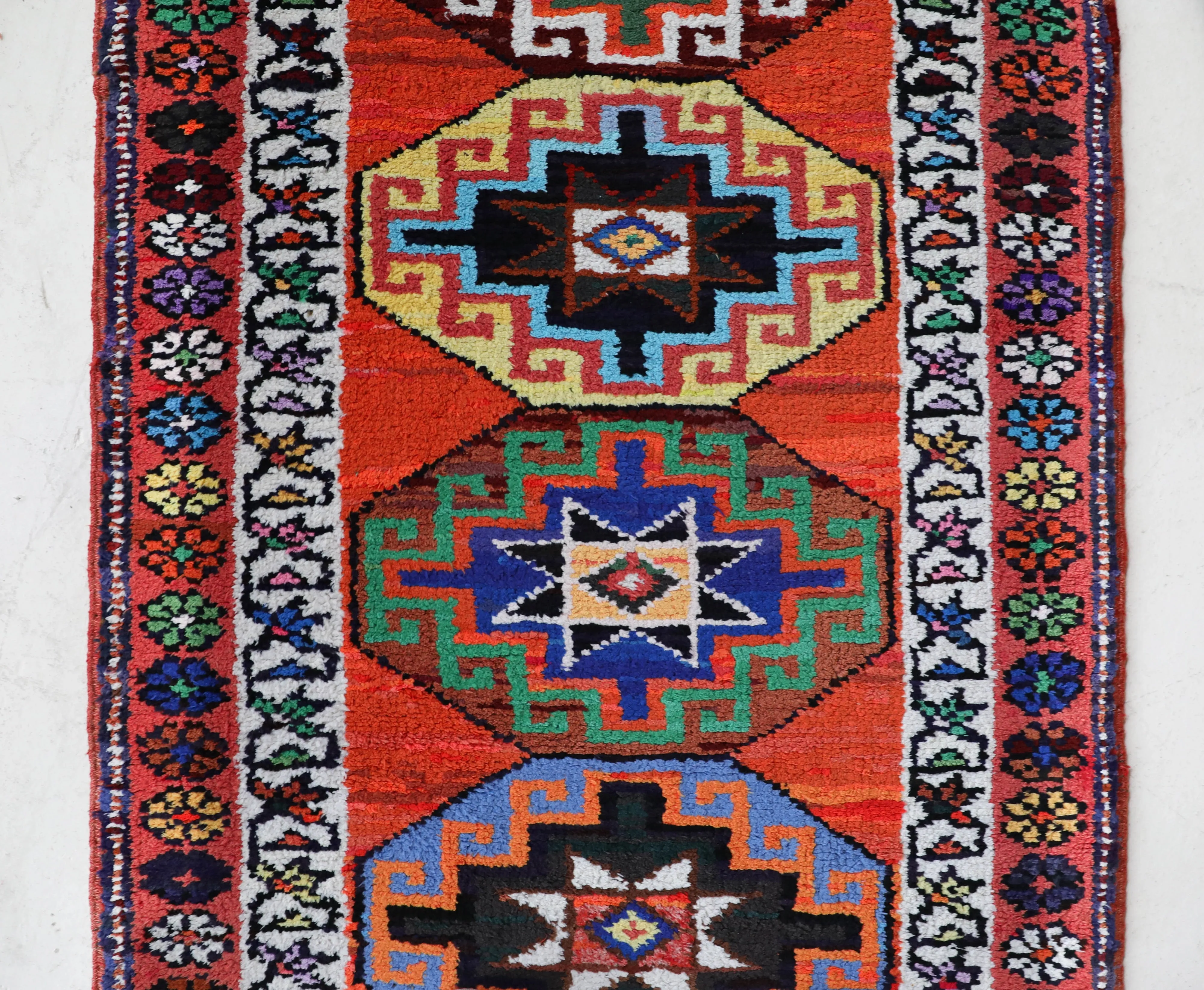 Vintage Kurdish Herki Runner Rug 2'9"x13'