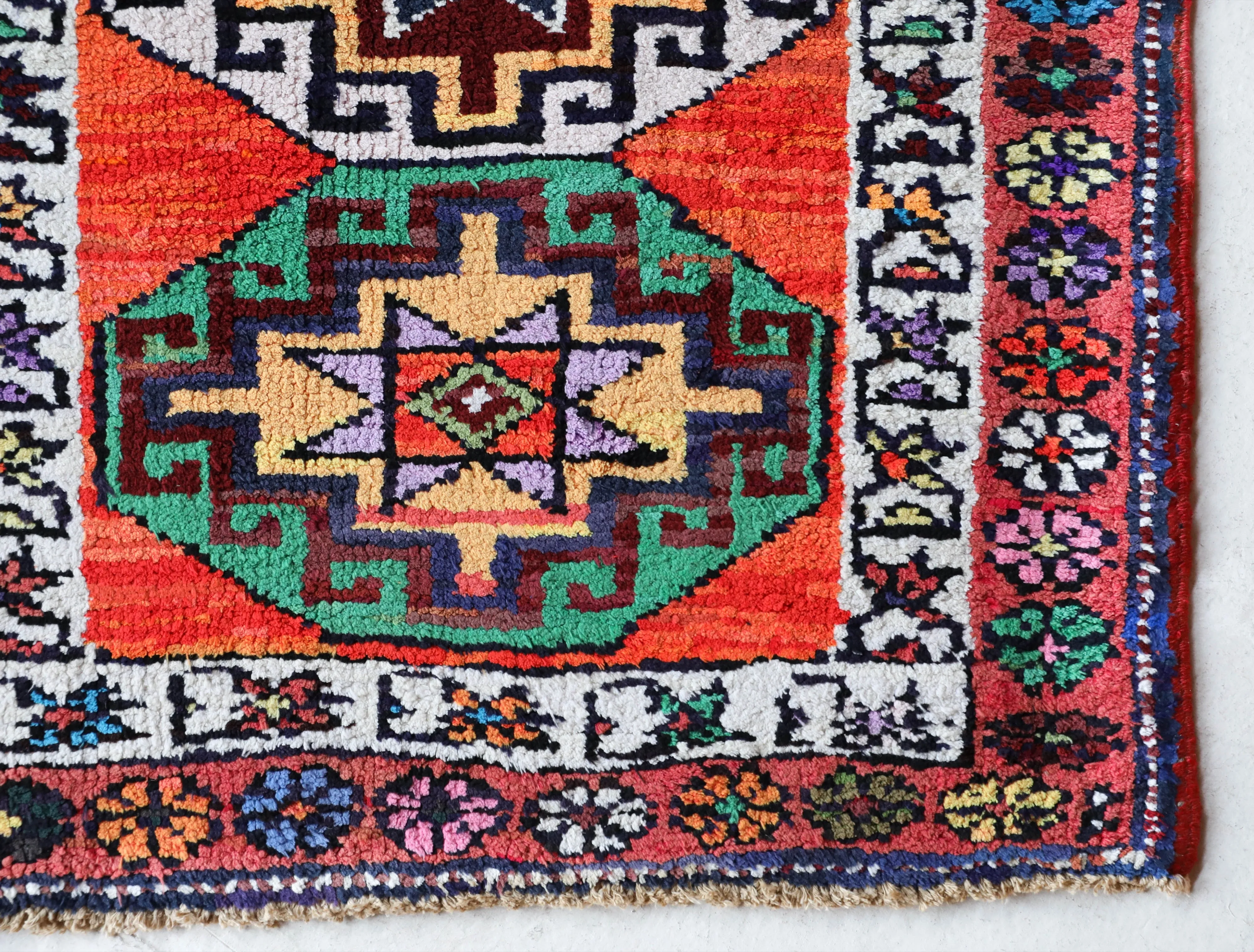 Vintage Kurdish Herki Runner Rug 2'9"x13'