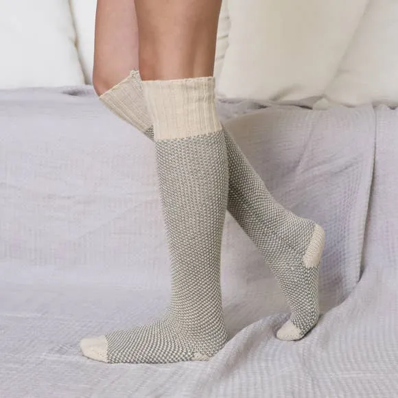 Warm & Soft Open Work Knit Lounge Socks