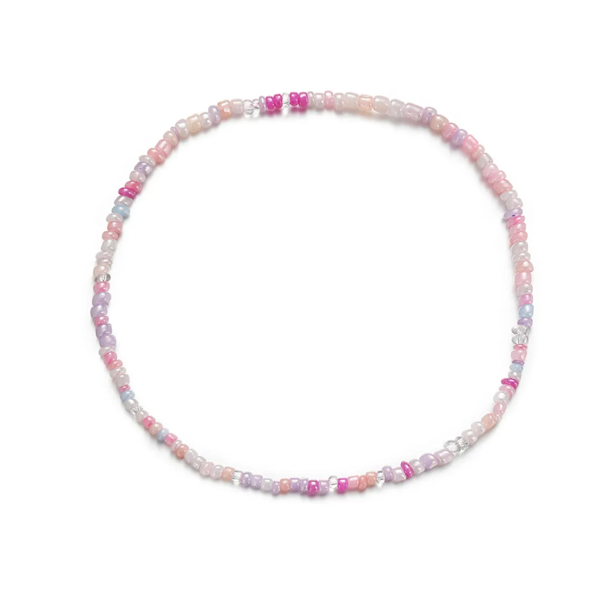 White & Multicolor Teal Howlite & Acrylic Stretch Necklace