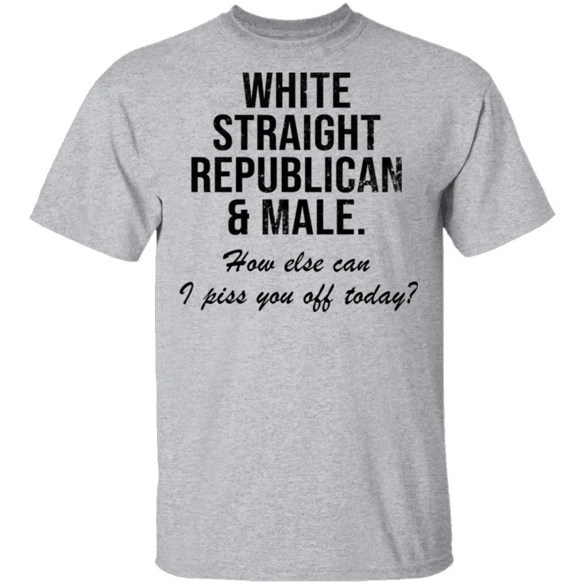 White Straight Republican Male How Else Can I Piss You Off Today T-Shirt
