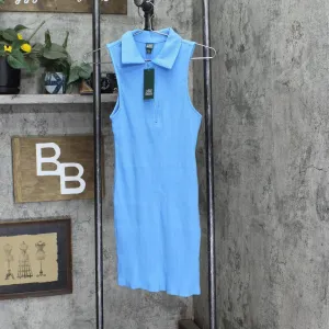 Wild Fable Women's Sleeveless Zip-Front Bodycon Polo Dress 84662047 Azure Blue M
