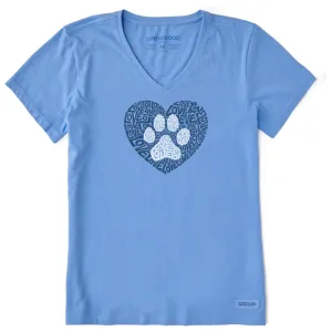 Women's Animal Heart Short Sleeve Vee - 115052