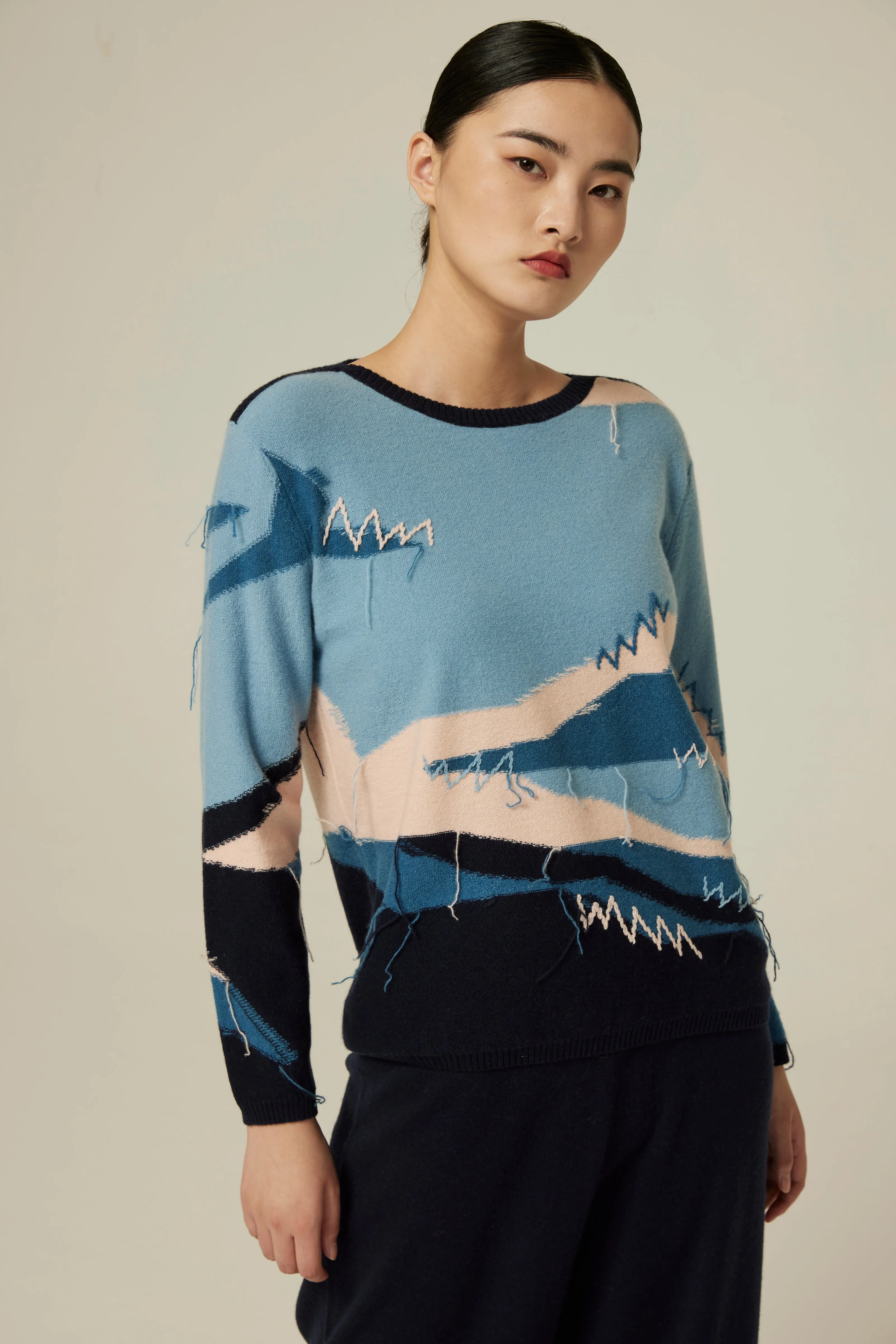 Women's boat neck cashmere jumper