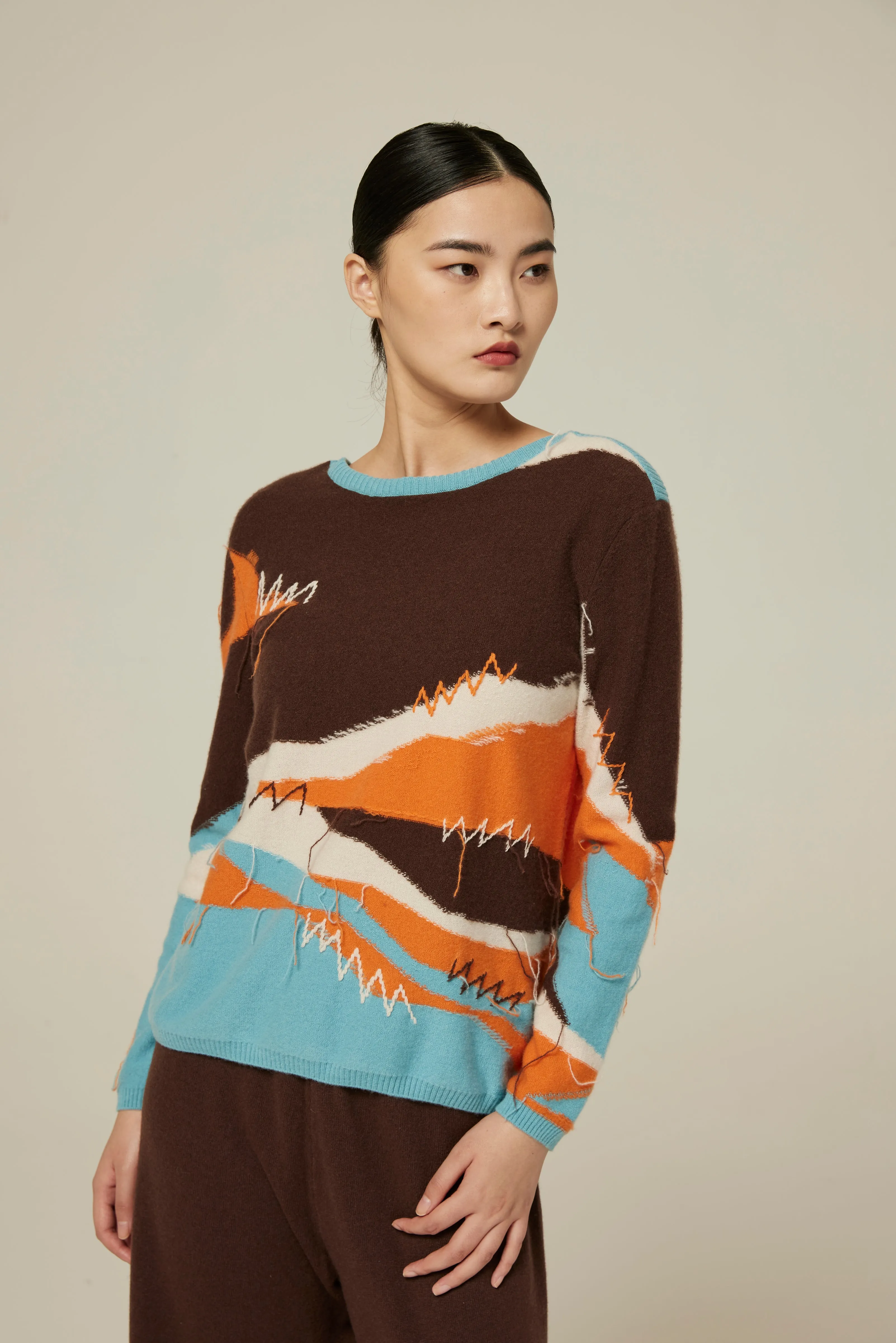 Women's boat neck cashmere jumper